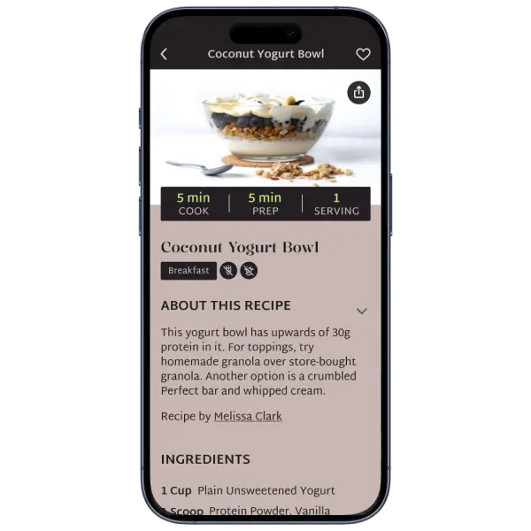 full recipe screen