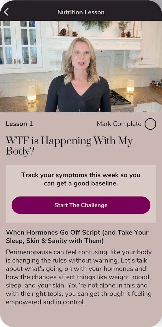 Menovation nutrition lessons feature