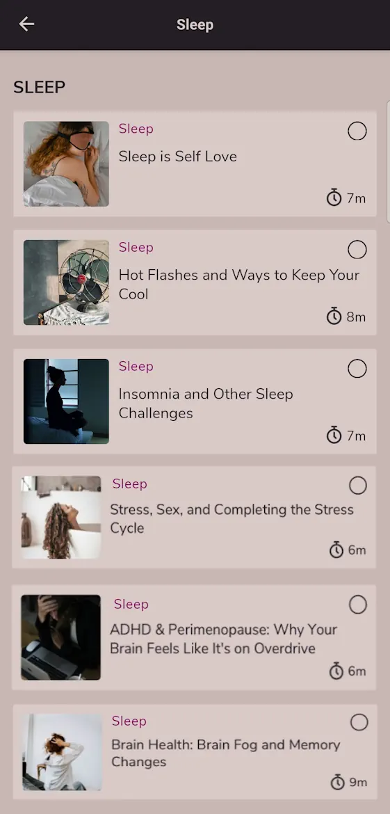 Menovation sleep health tips feature