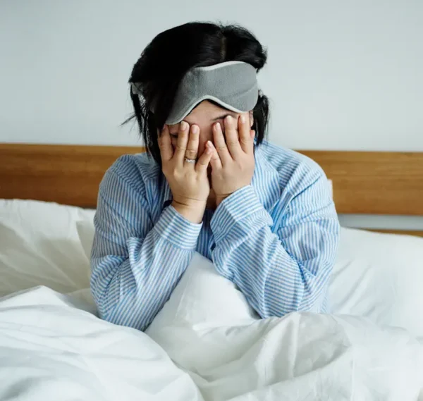 a woman waking up