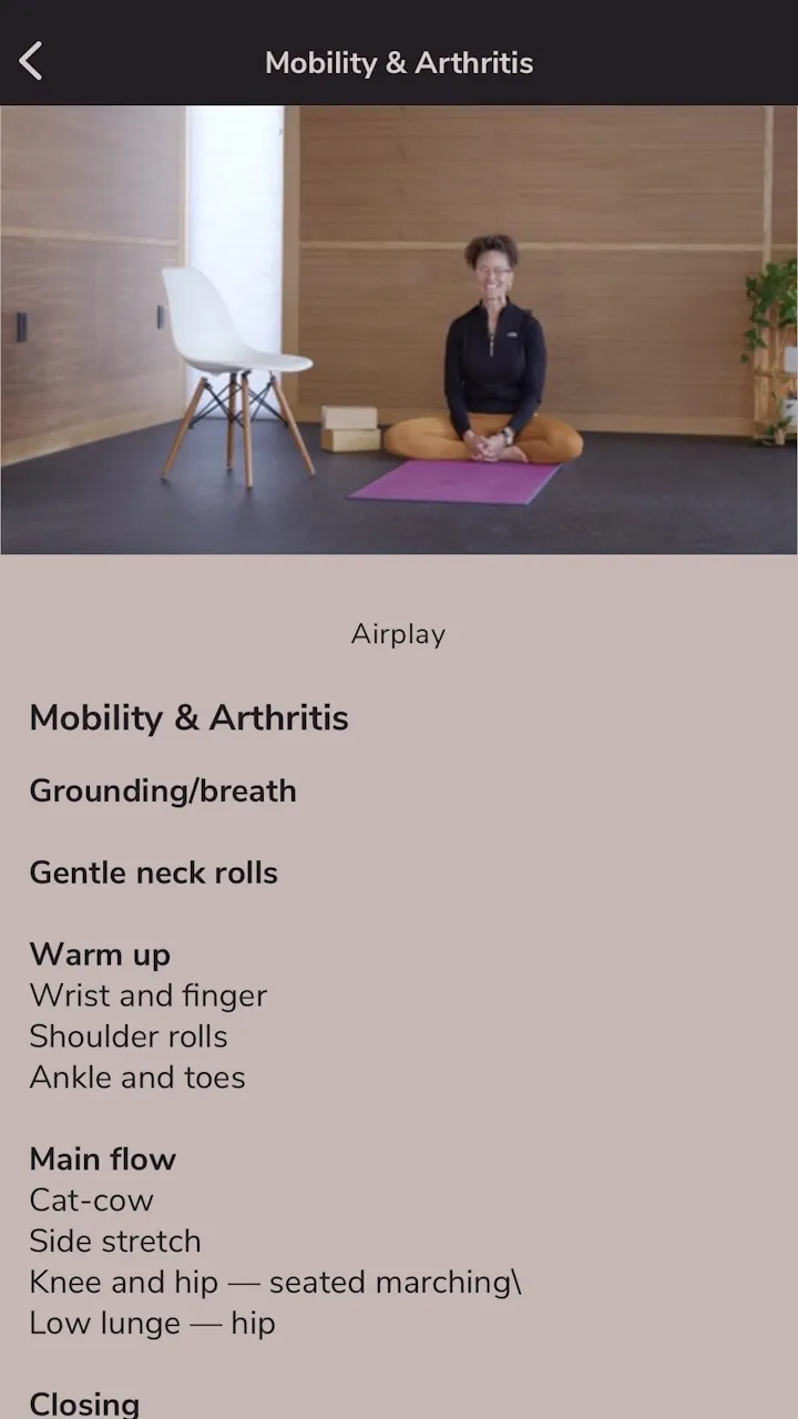Balance workout example in app