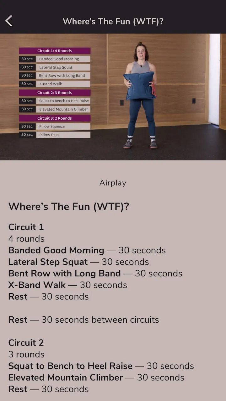 MAM Bodyweight workout example in app
