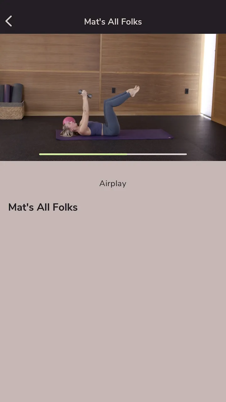 Power Pilates workout example in app