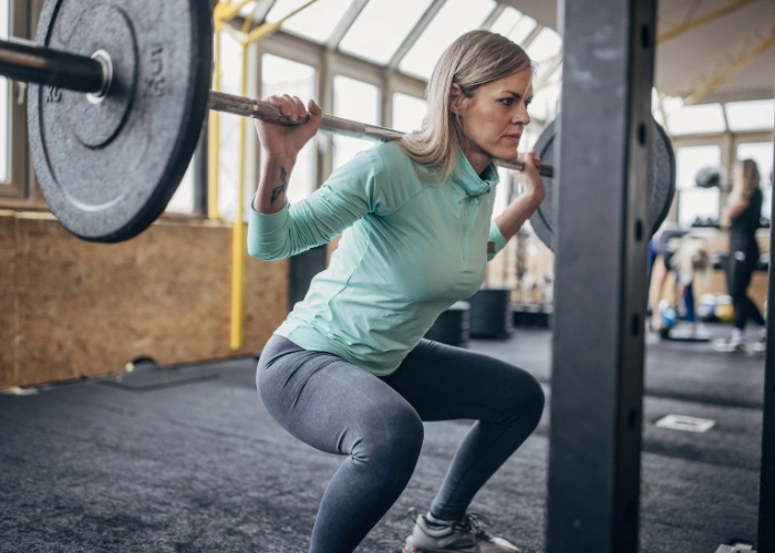 woman strength training